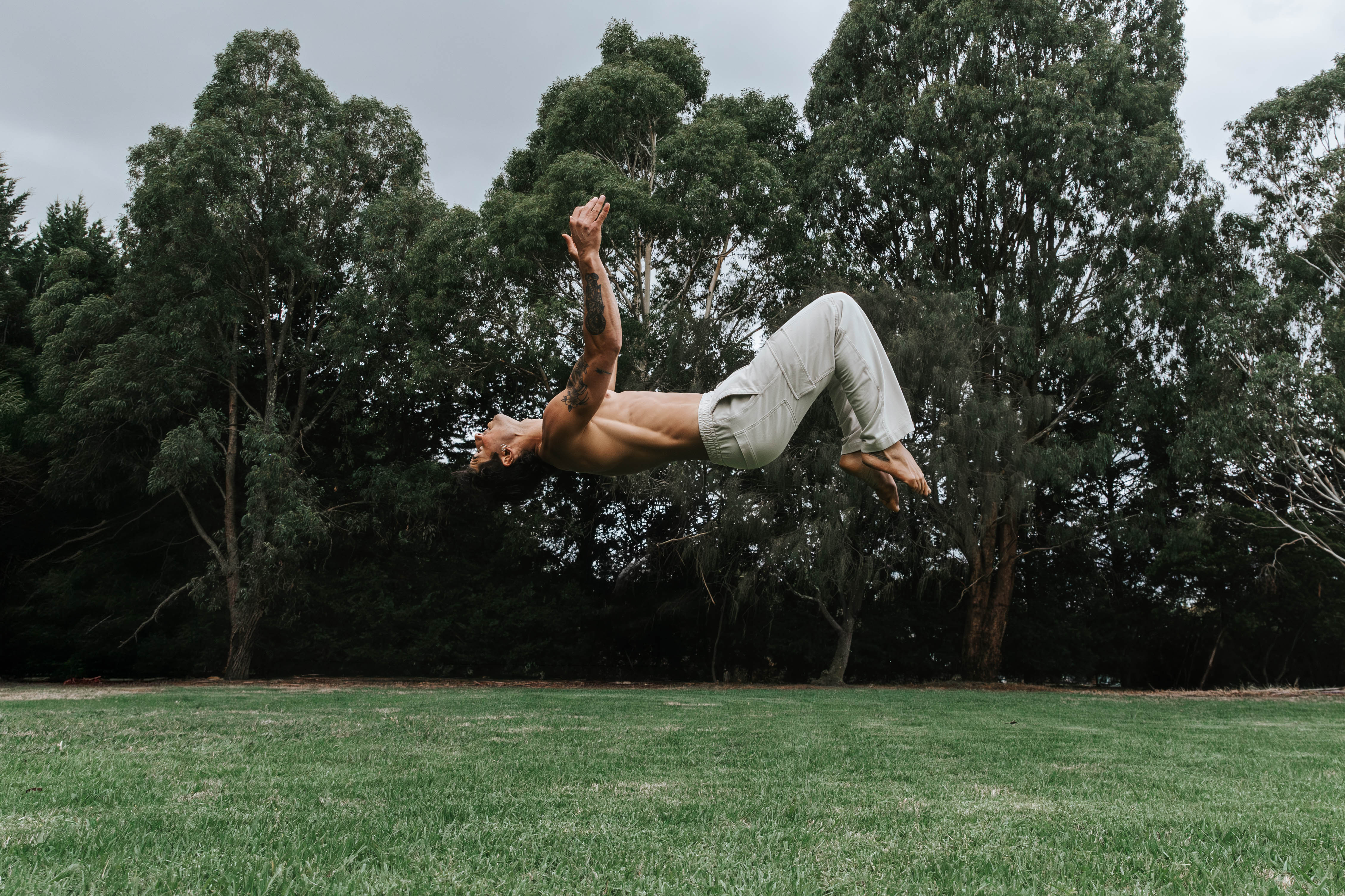Tristan mid-air in dynamic movement — 5-day movement challenge
